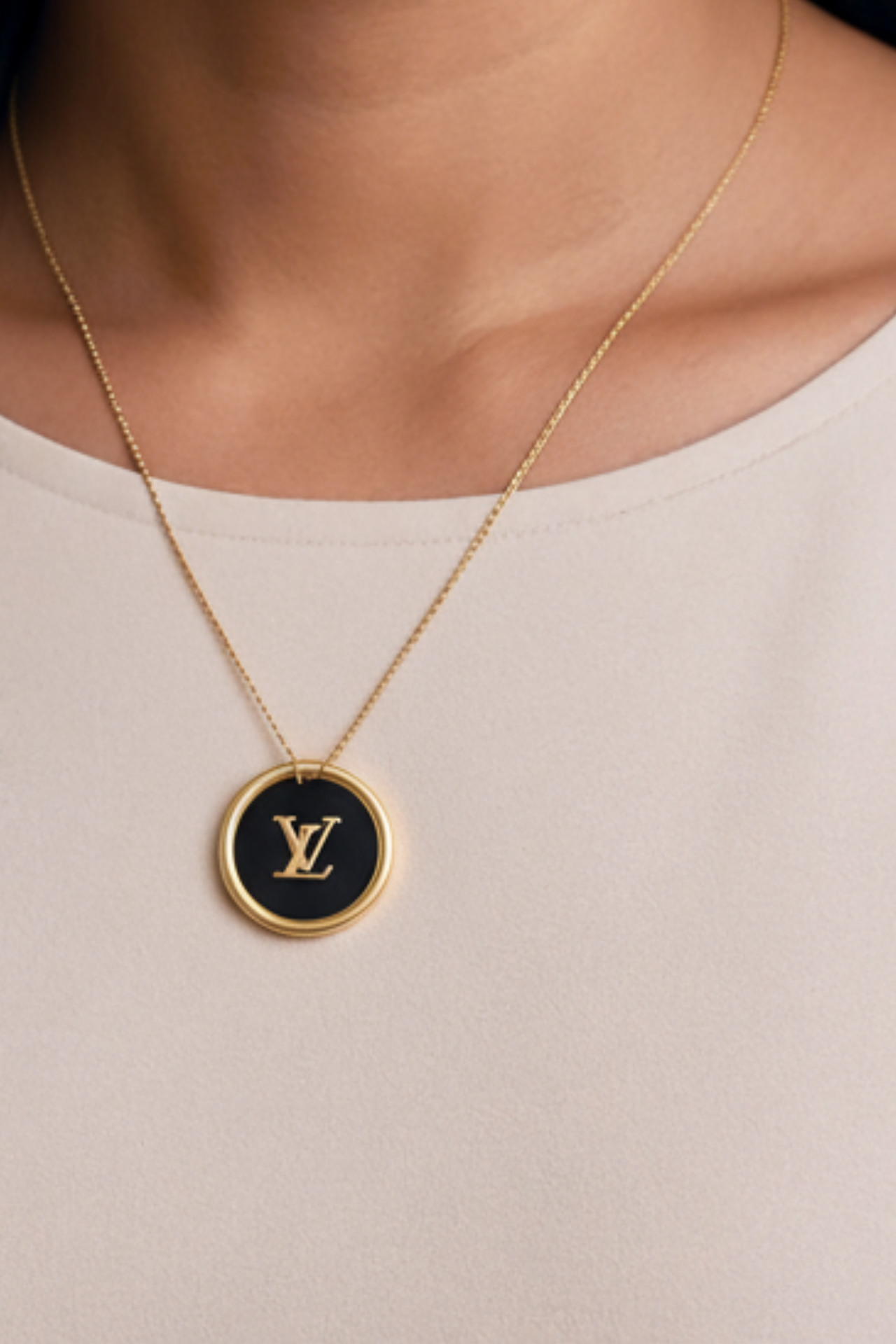 Golden and black necklace